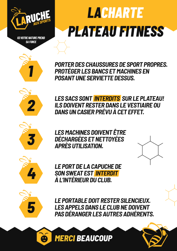 Charte du plateau musculation
